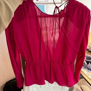 Pink Peplum Blouse